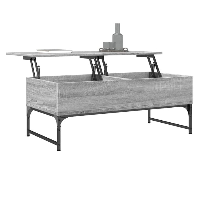 Măsuță de cafea, gri sonoma, 100x50x40 cm, lemn prelucrat/metal - WALTI WALTI