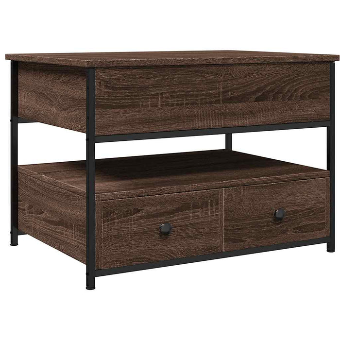 Măsuță de cafea stejar maro 70x50x50 cm lemn prelucrat și metal WALTI