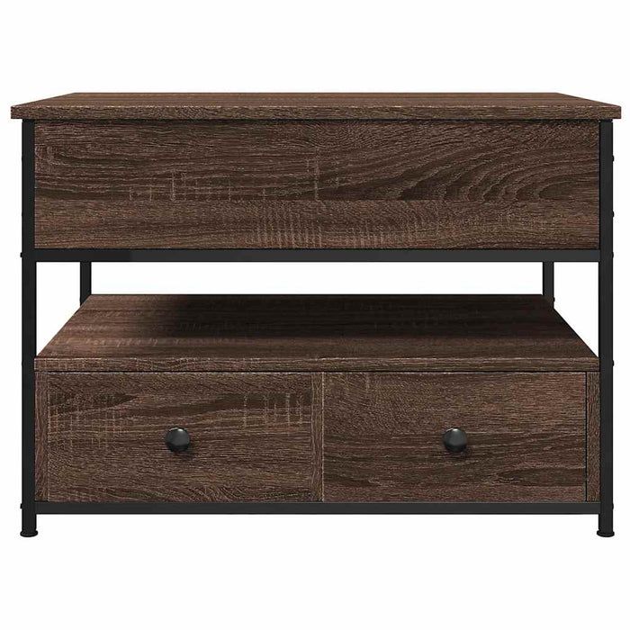 Măsuță de cafea stejar maro 70x50x50 cm lemn prelucrat și metal WALTI