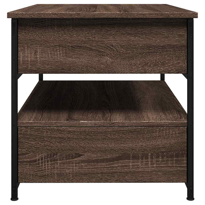 Măsuță de cafea stejar maro 70x50x50 cm lemn prelucrat și metal WALTI