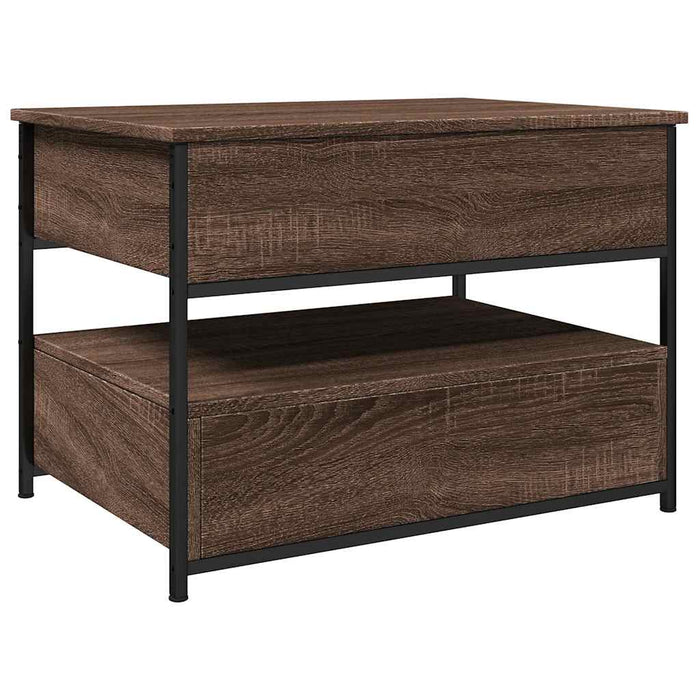 Măsuță de cafea stejar maro 70x50x50 cm lemn prelucrat și metal WALTI