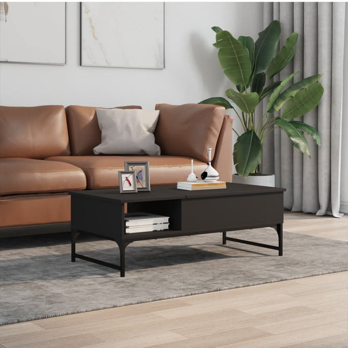 Măsuță de cafea, negru, 100x50x35 cm, lemn prelucrat și metal - WALTI WALTI