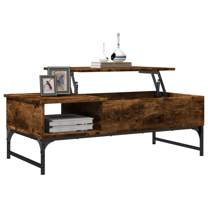 Măsuță de cafea stejar fumuriu 100x50x35cm lemn prelucrat/metal - WALTI WALTI