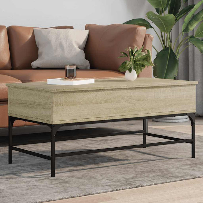 Măsuță cafea stejar sonoma 100x50x45 cm lemn prelucrat și metal - WALTI WALTI