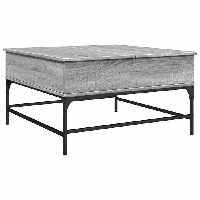 Măsuță de cafea gri sonoma 80x80x45 cm lemn prelucrat și metal - WALTI WALTI