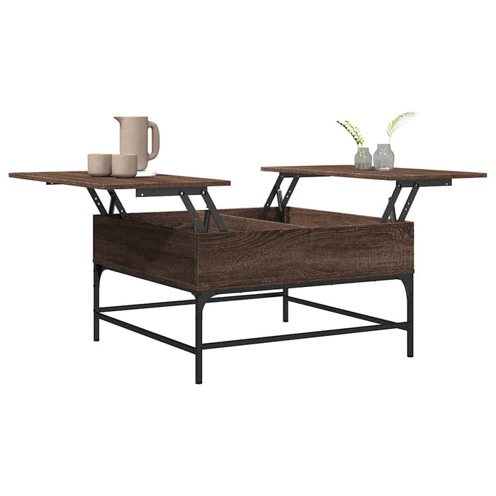 Măsuță de cafea, stejar maro, 80x80x45 cm, lemn prelucrat/metal WALTI