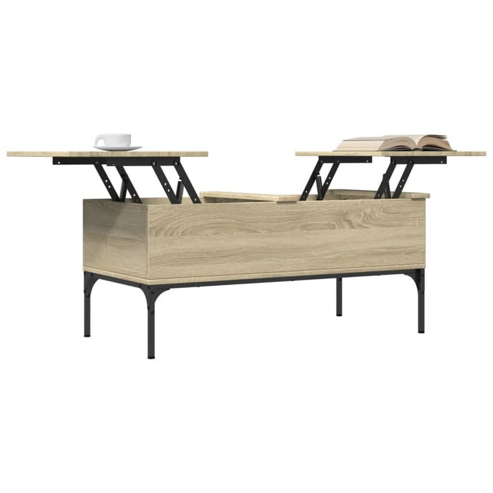 Măsuță cafea stejar sonoma 100x50x45 cm lemn prelucrat și metal - WALTI WALTI