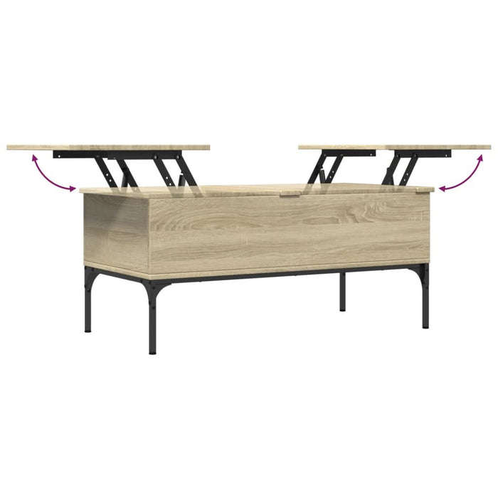 Măsuță cafea stejar sonoma 100x50x45 cm lemn prelucrat și metal - WALTI WALTI