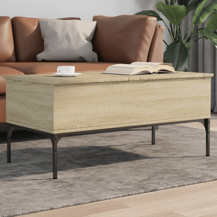Măsuță cafea stejar sonoma 100x50x45 cm lemn prelucrat și metal - WALTI WALTI