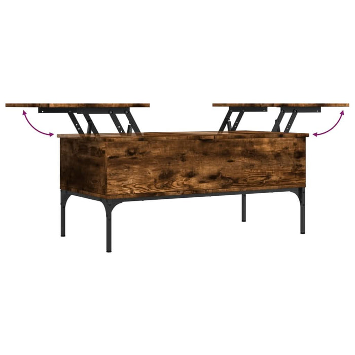 Măsuță cafea, stejar fumuriu 100x50x45 cm lemn prelucrat/metal - WALTI WALTI