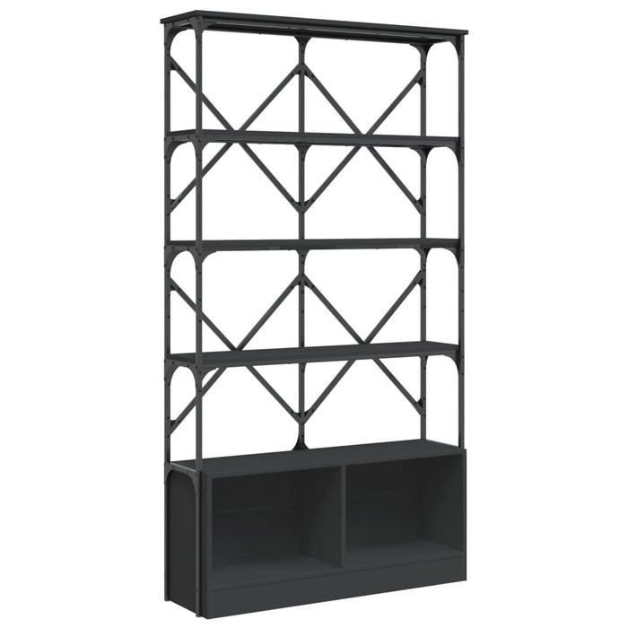 Bibliotecă, negru, 100x26x180 cm, lemn prelucrat și metal - WALTI WALTI