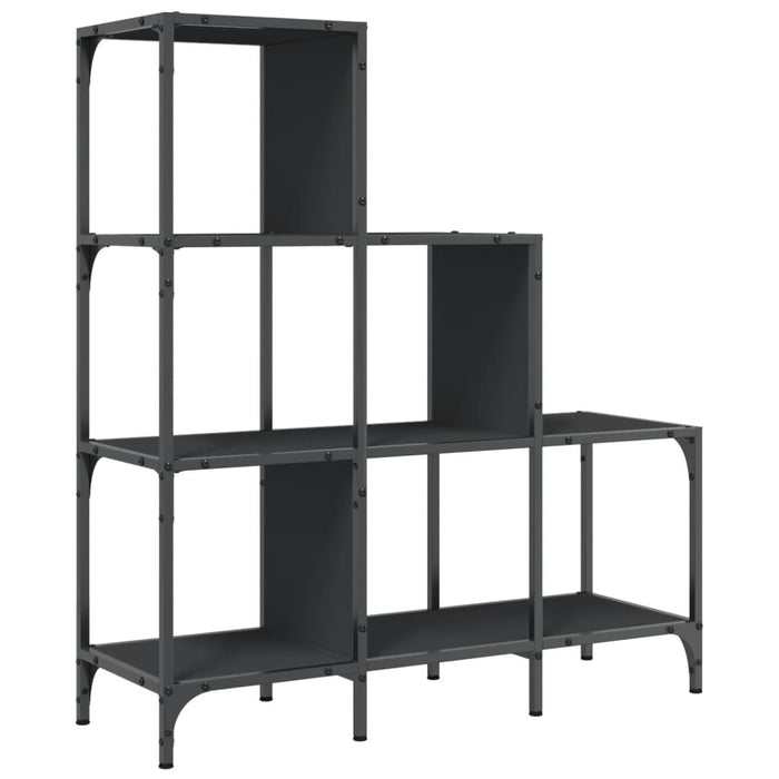 Bibliotecă, negru, 92x30x102 cm, lemn prelucrat și metal - WALTI WALTI