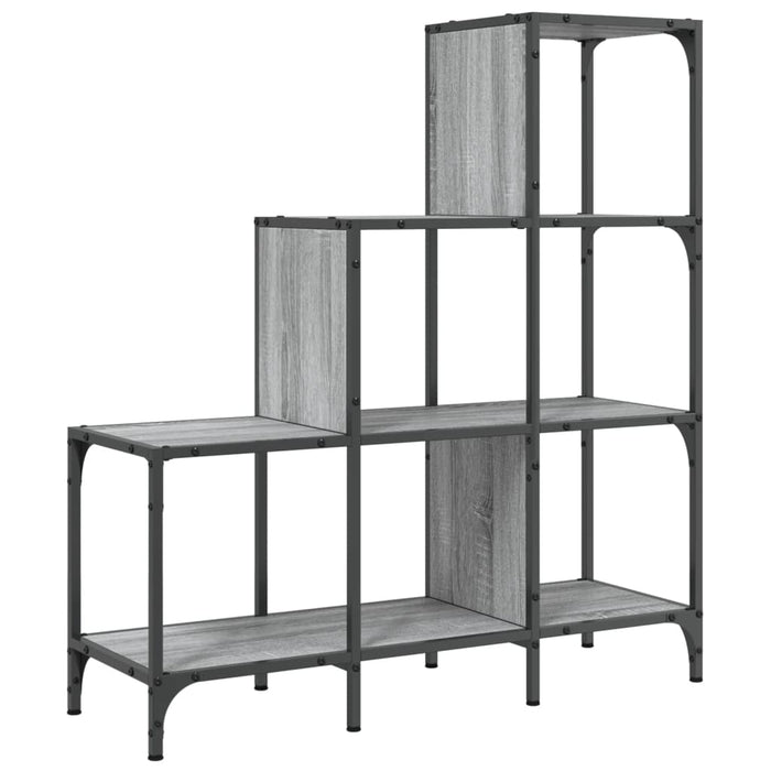 Bibliotecă, gri sonoma, 92x30x102 cm, lemn prelucrat/metal - WALTI WALTI