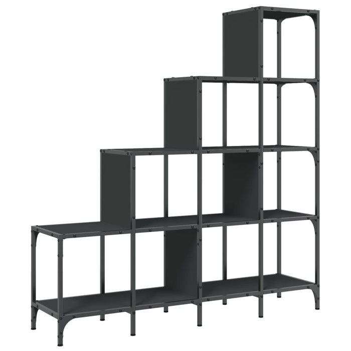 Bibliotecă, negru, 122x30x132 cm, lemn prelucrat și metal - WALTI WALTI