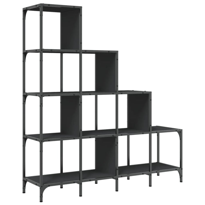 Bibliotecă, negru, 122x30x132 cm, lemn prelucrat și metal - WALTI WALTI