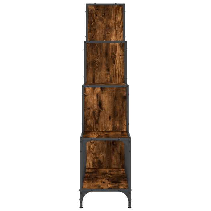 Bibliotecă, stejar fumuriu, 122x30x132 cm, lemn prelucrat/metal WALTI