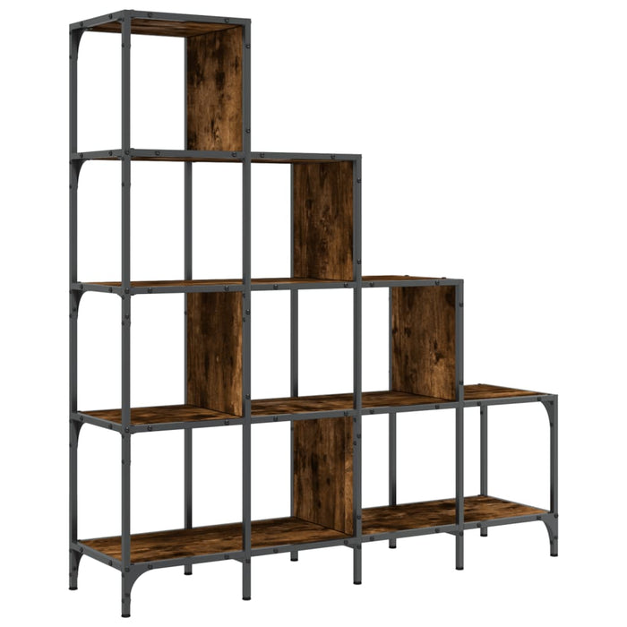 Bibliotecă, stejar fumuriu, 122x30x132 cm, lemn prelucrat/metal WALTI