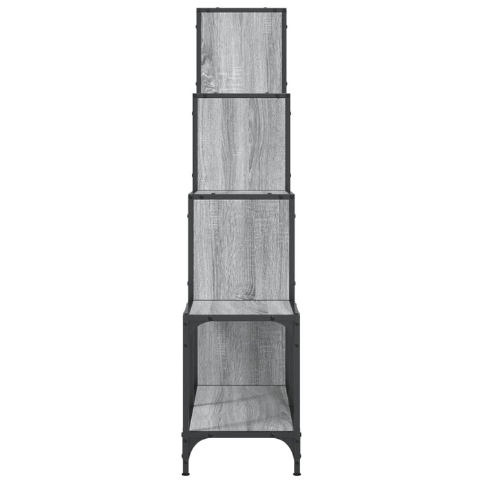 Bibliotecă, gri sonoma, 122x30x132 cm, lemn prelucrat/metal - WALTI WALTI