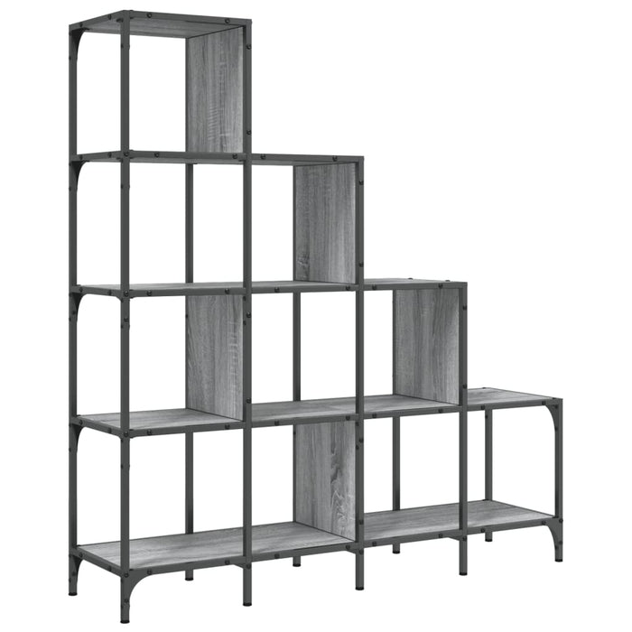 Bibliotecă, gri sonoma, 122x30x132 cm, lemn prelucrat/metal - WALTI WALTI