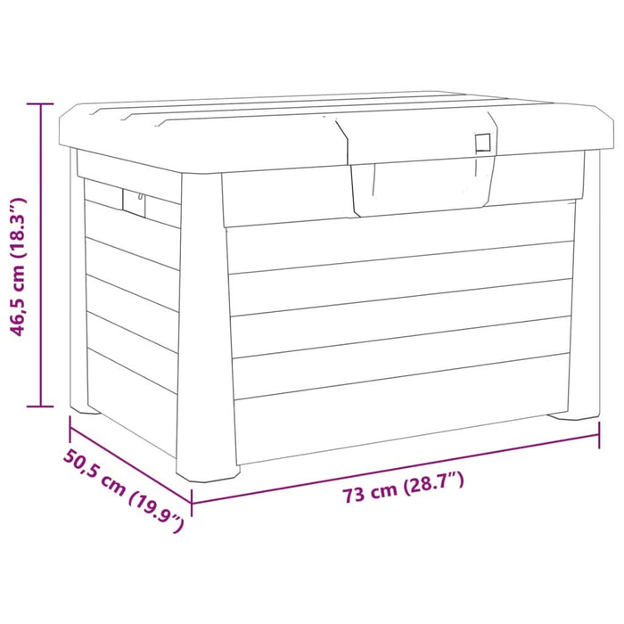 Cutie de perne de exterior gri 73x50,5x46,5 cm polipropilenă - WALTI WALTI
