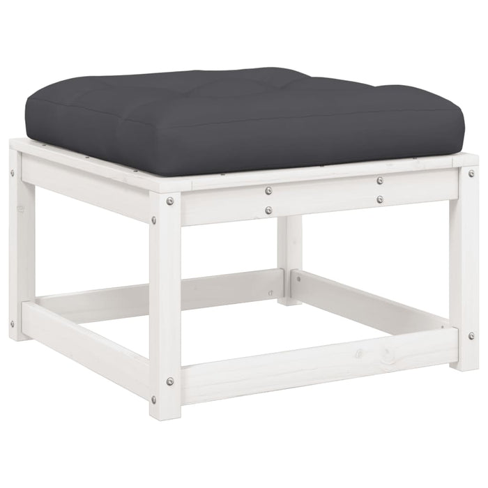 Set mobilier de grădină cu perne, 4 piese alb lemn masiv de pin - WALTI WALTI