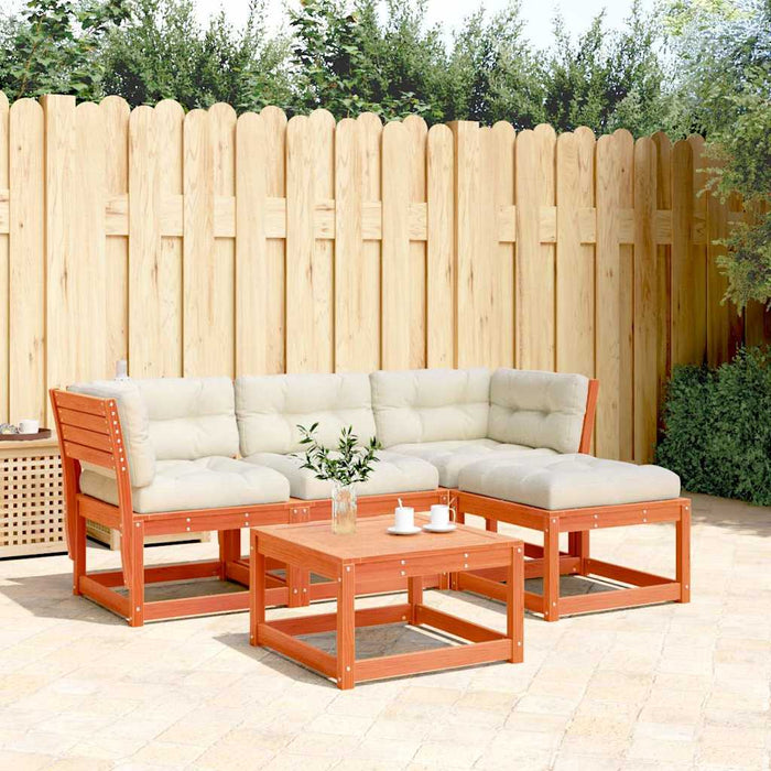 Set mobilier de grădină cu perne, 4 piese, lemn masiv de pin WALTI