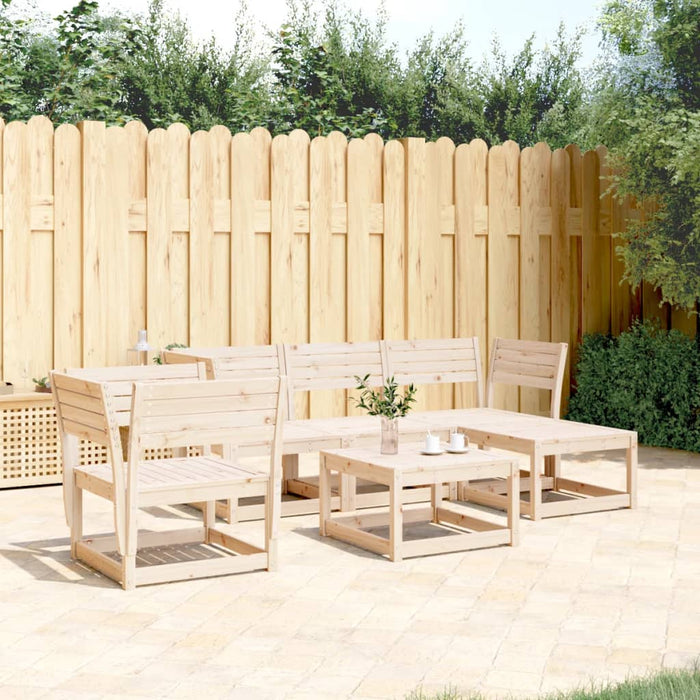 Set mobilier relaxare de grădină 5 piese lemn masiv de pin WALTI