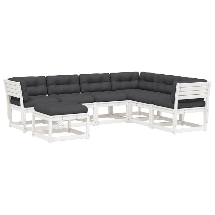 Set mobilier de grădină cu perne, 7 piese, lemn masiv de pin WALTI