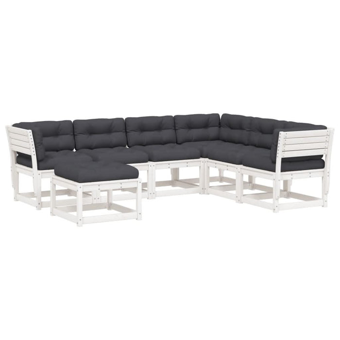 Set mobilier de grădină cu perne, 7 piese, lemn masiv de pin - WALTI WALTI
