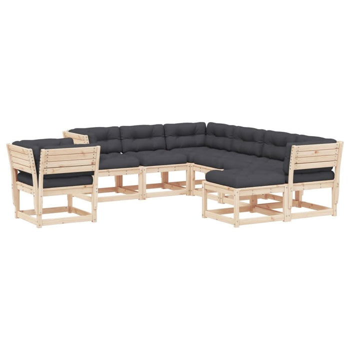 Set mobilier de grădină cu perne, 8 piese, lemn masiv de pin - WALTI WALTI