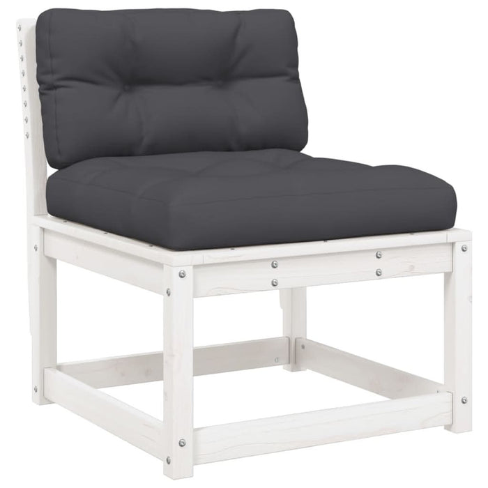 Set mobilier grădină cu perne, 8 piese, alb, lemn masiv de pin - WALTI WALTI