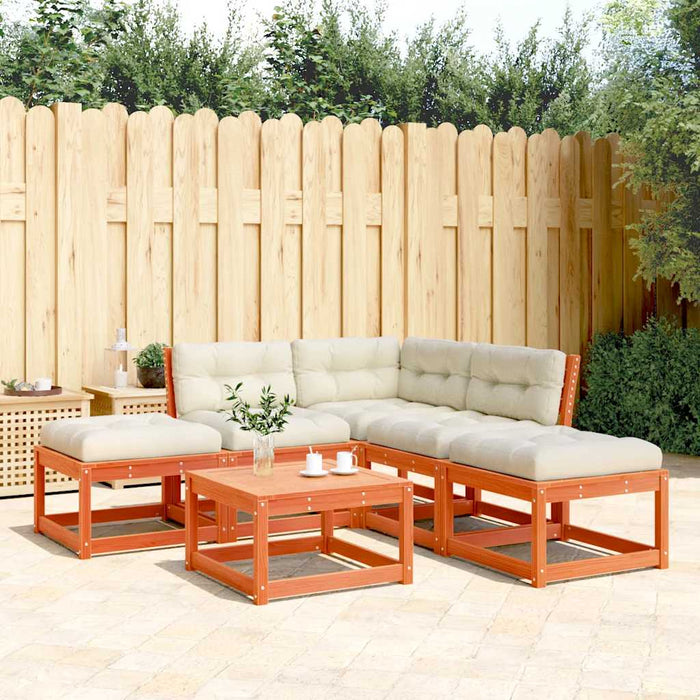 Set mobilier de grădină cu perne, 5 piese, lemn masiv de pin - WALTI WALTI