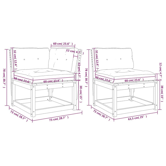 Set mobilier de grădină cu perne, 5 piese, lemn masiv de pin WALTI