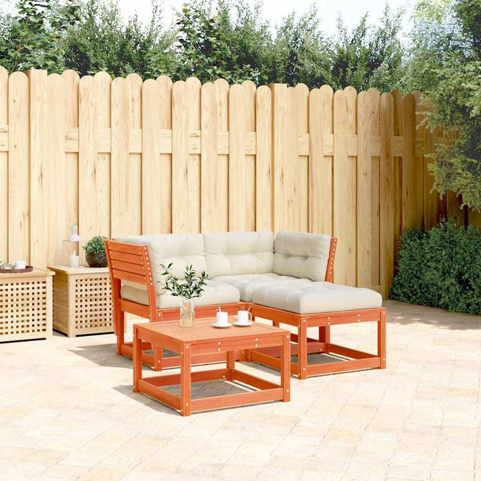 Set mobilier de grădină cu perne, 3 piese, lemn masiv de pin WALTI