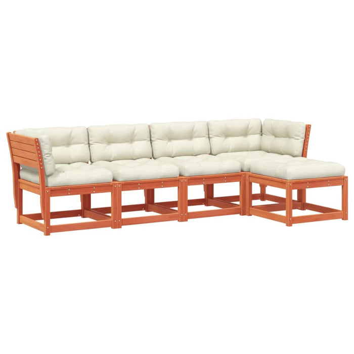 Set mobilier de grădină cu perne, 5 piese, lemn masiv de pin - WALTI WALTI