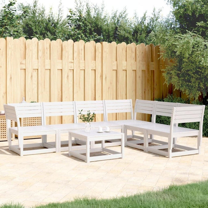 Set canapea de grădină, 6 piese, alb, lemn masiv pin - WALTI WALTI