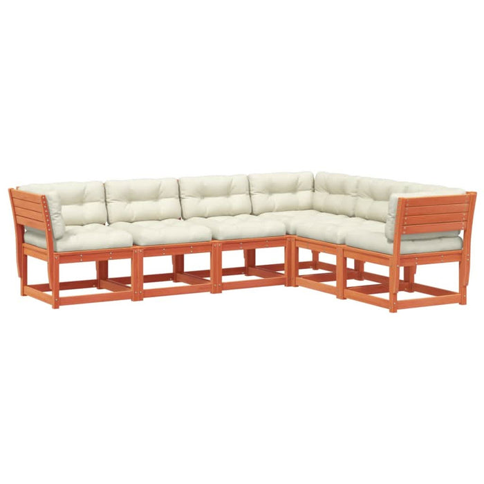 Set mobilier de grădină cu perne, 6 piese, lemn masiv de pin - WALTI WALTI