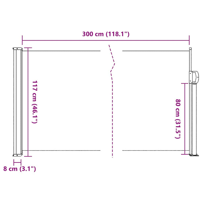 Copertină laterală retractabilă, verde închis, 117x300 cm - WALTI WALTI