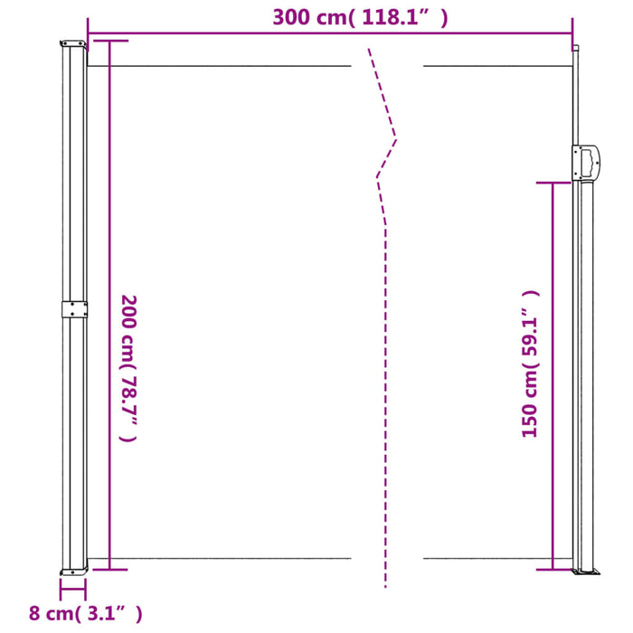 Copertina laterală retractabilă, negru, 200x300 cm - WALTI WALTI