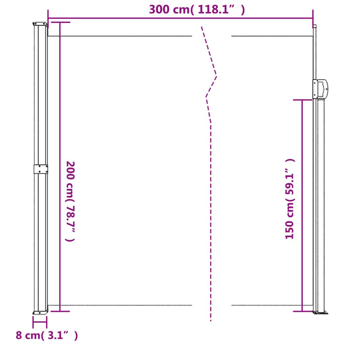 Copertina laterală retractabilă, crem, 200x300 cm - WALTI WALTI