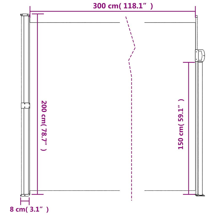Copertina laterală retractabilă, maro, 200x300 cm - WALTI WALTI