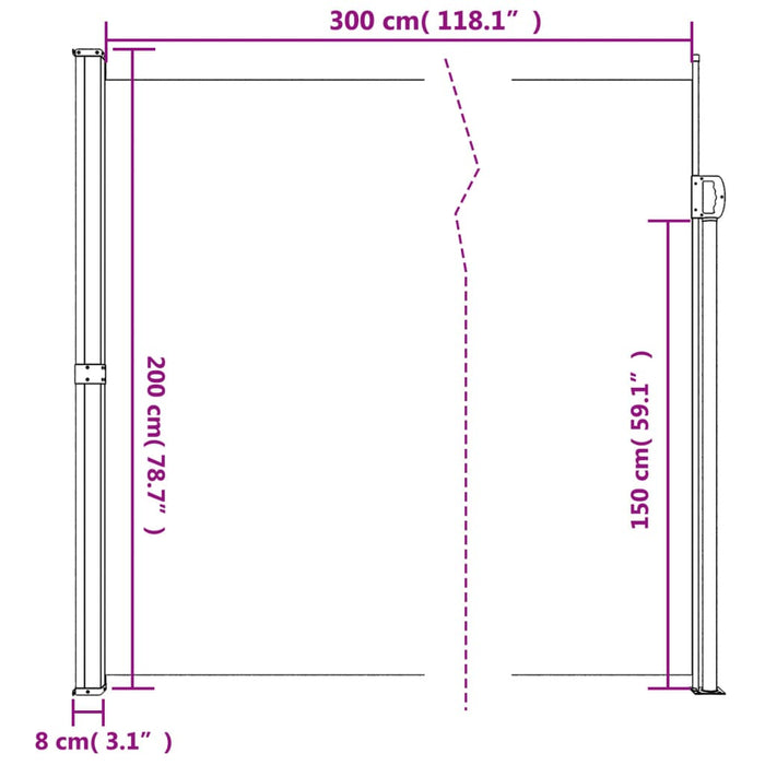 Copertină laterală retractabilă, antracit, 200x300 cm - WALTI WALTI