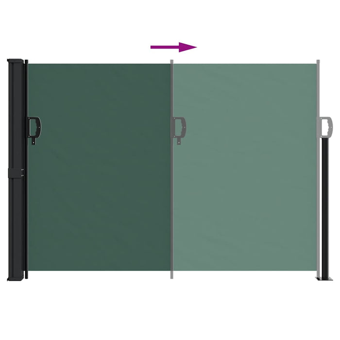 Copertina laterală retractabilă, verde închis, 140x500 cm - WALTI WALTI