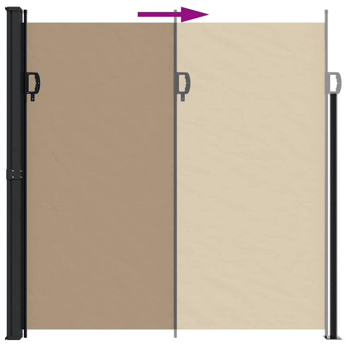 Copertina laterală retractabilă, gri taupe, 200x500 cm - WALTI WALTI