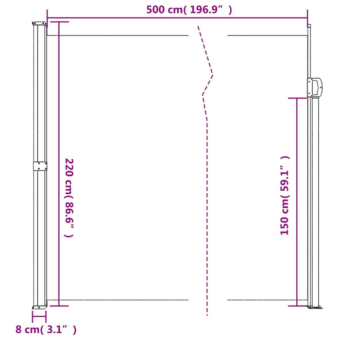 Copertina laterală retractabilă, alb, 220x500 cm - WALTI WALTI