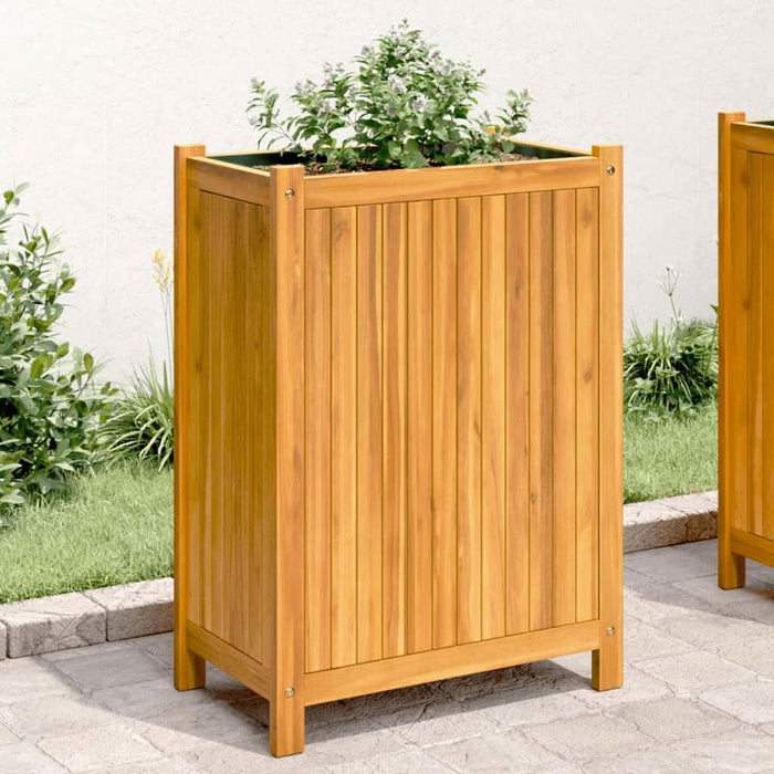 Jardinieră de grădină cu căptușeală, 54x31x75 cm, lemn acacia - WALTI WALTI