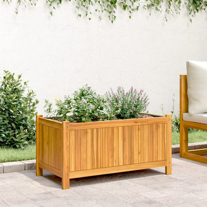 Jardinieră de grădină cu căptușeală, 80x42x40 cm, lemn acacia - WALTI WALTI