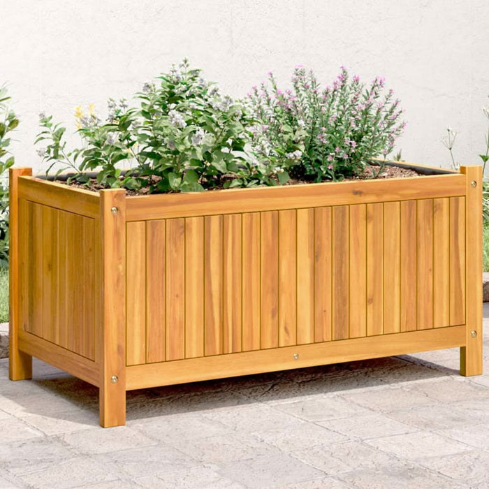 Jardinieră de grădină cu căptușeală, 80x42x40 cm, lemn acacia - WALTI WALTI
