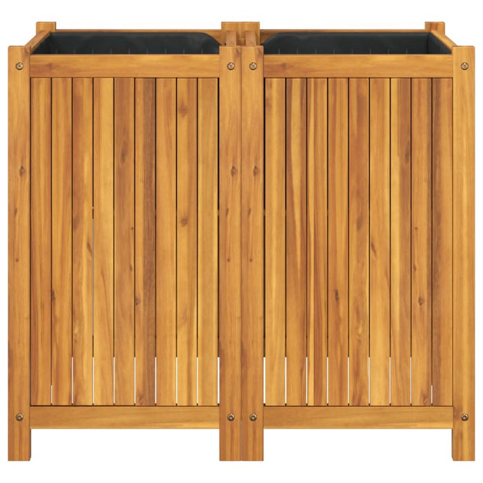 Jardinieră de grădină cu căptușeală, 84x42x75 cm, lemn acacia - WALTI WALTI