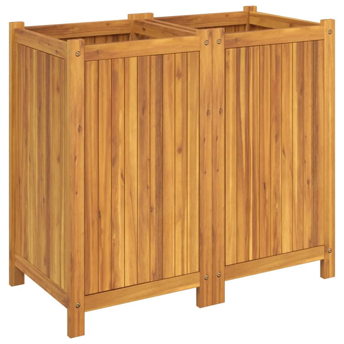 Jardinieră de grădină cu căptușeală, 84x42x75 cm, lemn acacia - WALTI WALTI